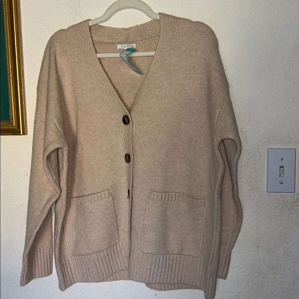 NEW Z SUPPLY women's theo cardigan in champagne heather size m - Picture 2 of 5